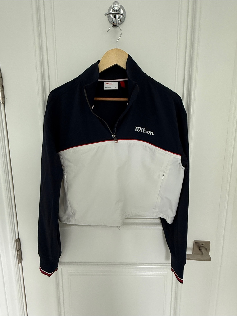 Wilson Navy, White and Red Quarter-Zip Pullover